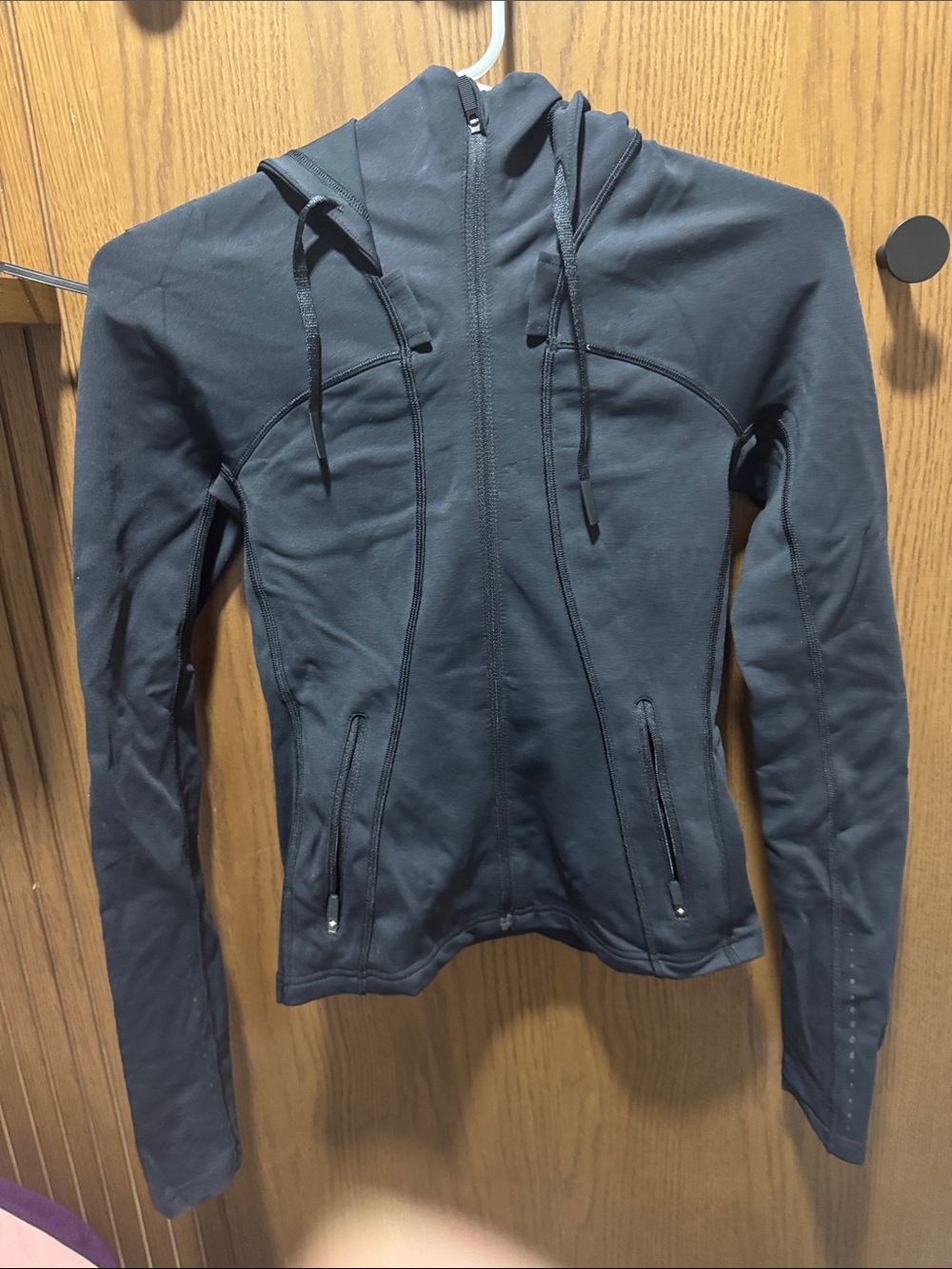 lululemon athletica black full-zip hooded jacket